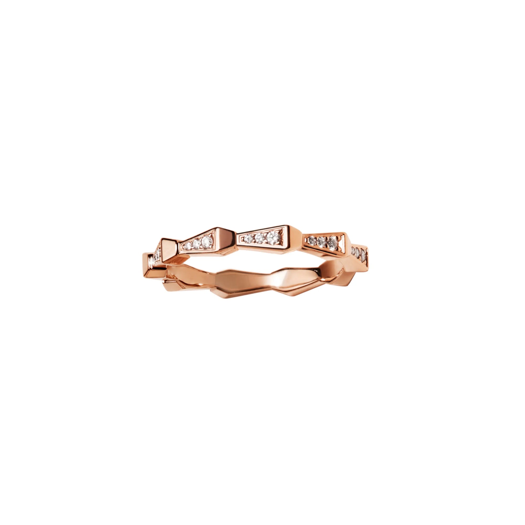 SPIKE 1 ROW FULL PAVE DIAMOND BAND, ROSE GOLD ORLOV