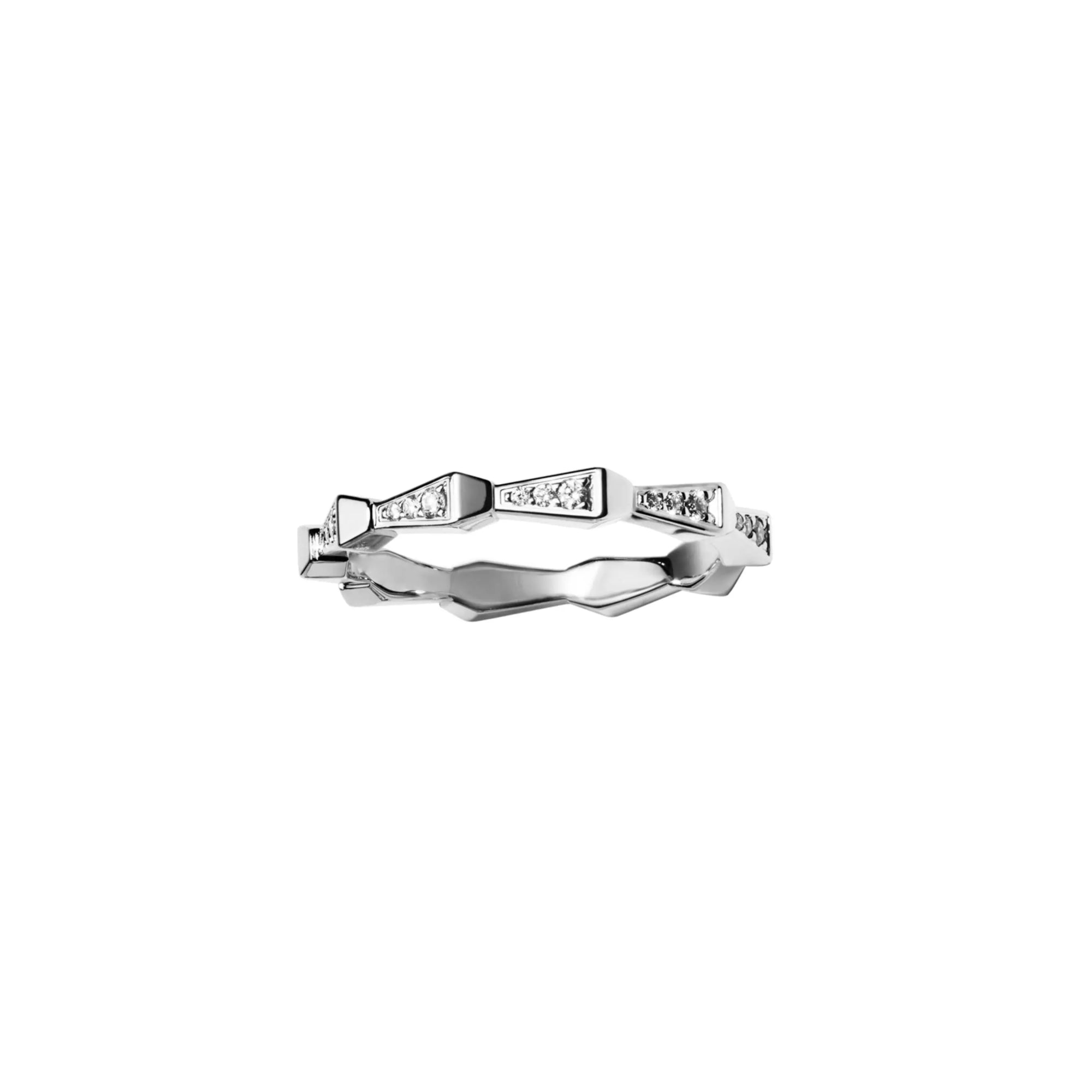 SPIKE 1 ROW FULL PAVE DIAMOND BAND, WHITE GOLD ORLOV