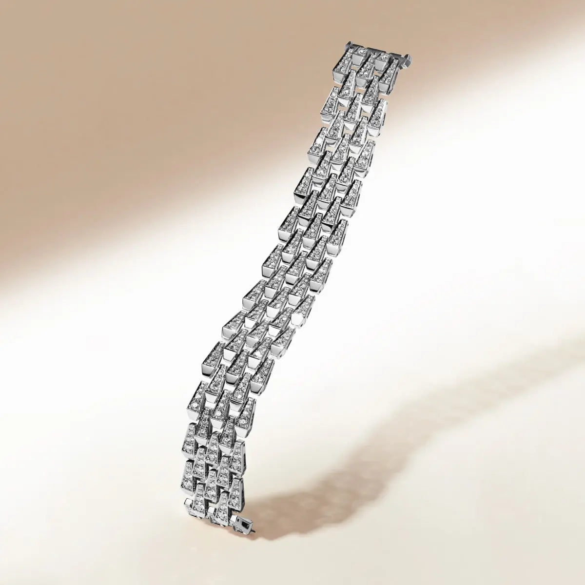 SPIKE 5 ROW MANCHETTE FULL DIAMOND SET BRACELET WHITE GOLD | Bracelet | 18K white gold, 5row, bracelet, crocodream, diamonds, fullset, manchette, spike | ORLOV