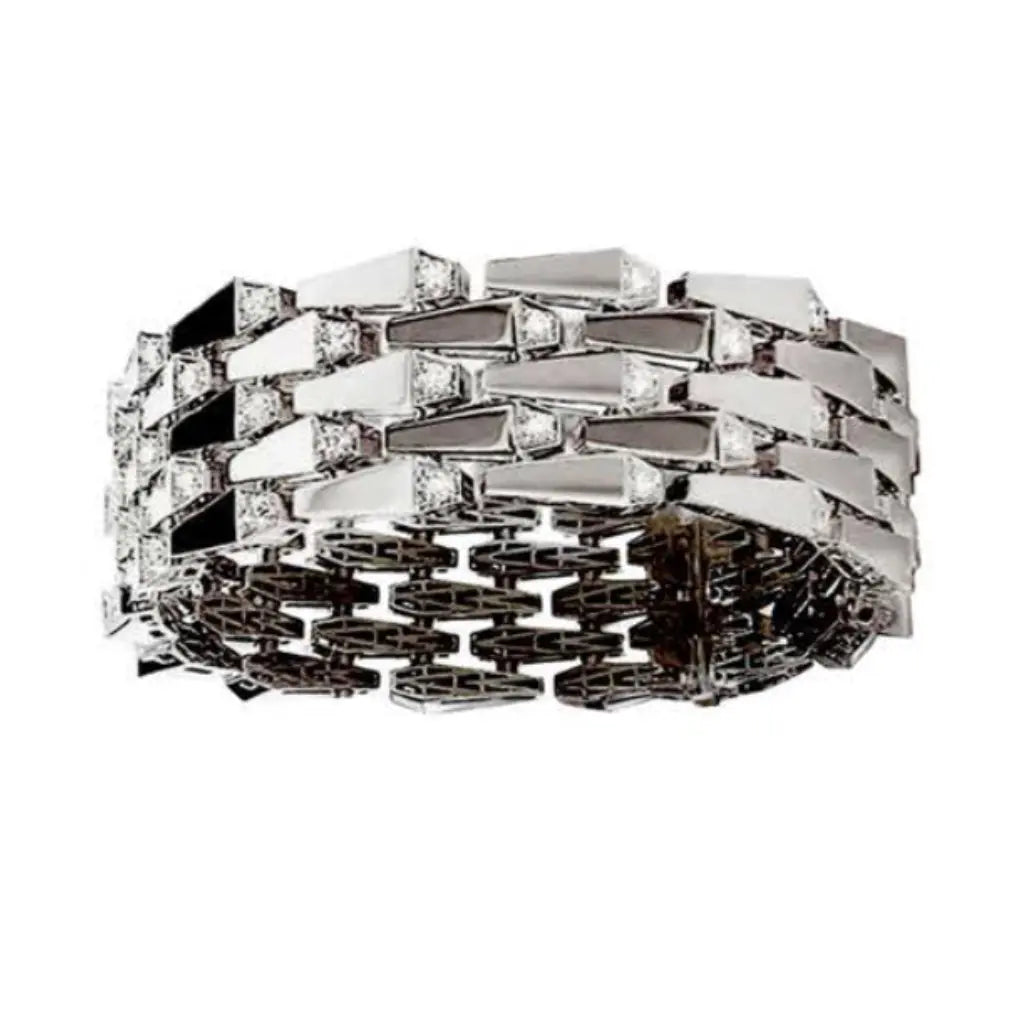 SPIKE 5 ROW MANCHETTE DIAMOND BRACELET WHITE GOLD | Bracelet | 18K white gold, 5row, bracelet, crocodream, diamonds, light diamond set, manchette, spike | ORLOV