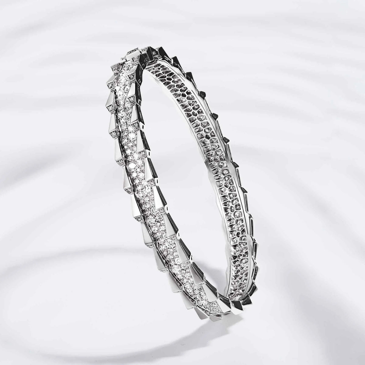 SPIKE DOUBLE ROW DIAMOND BRACELET WHITE GOLD | Bracelet | 18K white gold, 2row, bracelet, crocodream, diamonds, double, spike, two row | ORLOV