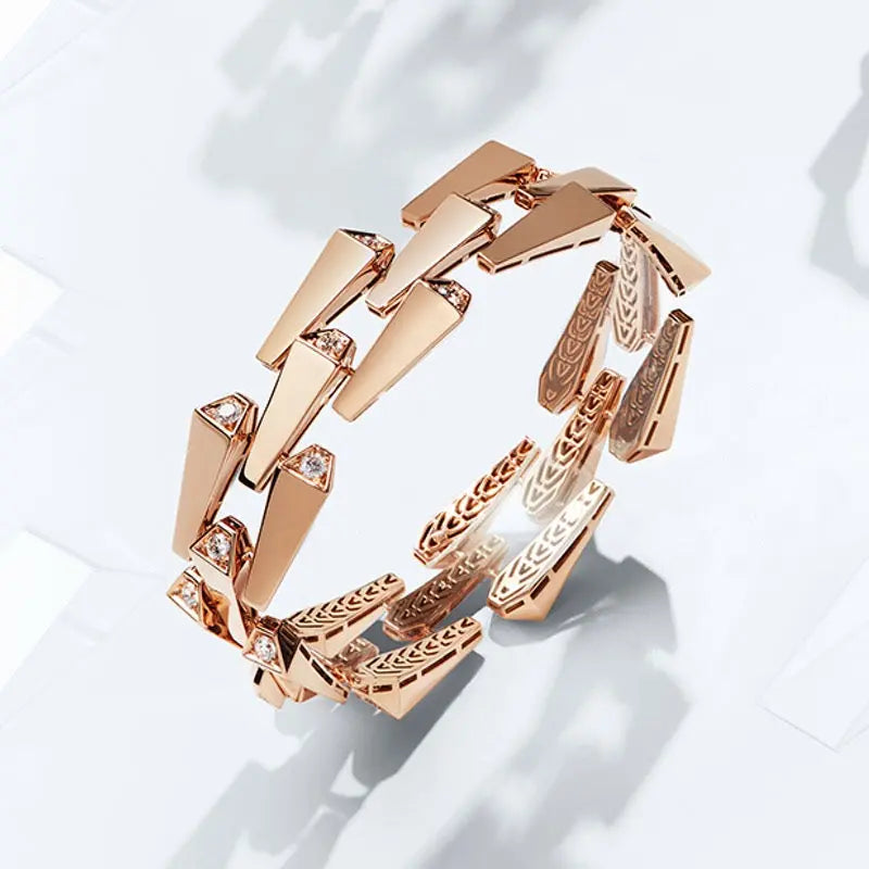 SPIKE 3 ROW DIAMOND BRACELET ROSE GOLD | Bracelet | 18K rose gold, 3row, bracelet, crocodream, diamonds, spike | ORLOV