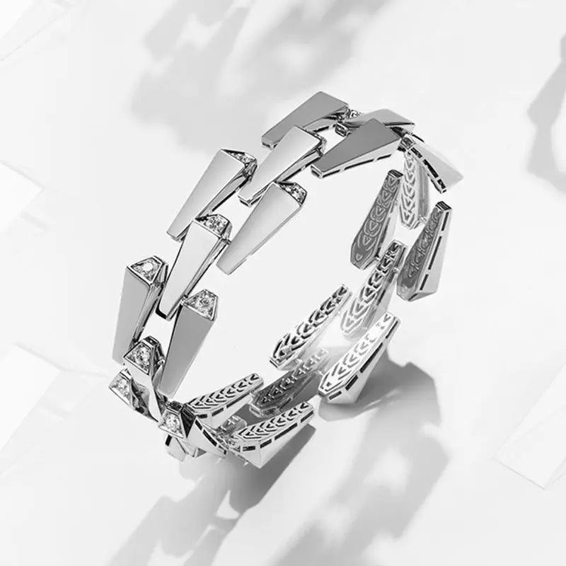 SPIKE 3 ROW DIAMOND BRACELET WHITE GOLD | Bracelet | 18K white gold, 3row, bracelet, crocodream, diamonds, spike | ORLOV