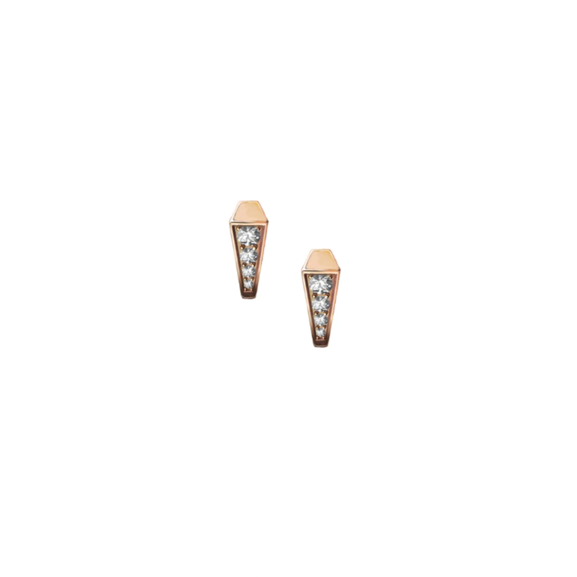 SPIKE ONE FULL PAVE DIAMOND HUGGIES, ROSE GOLD ORLOV