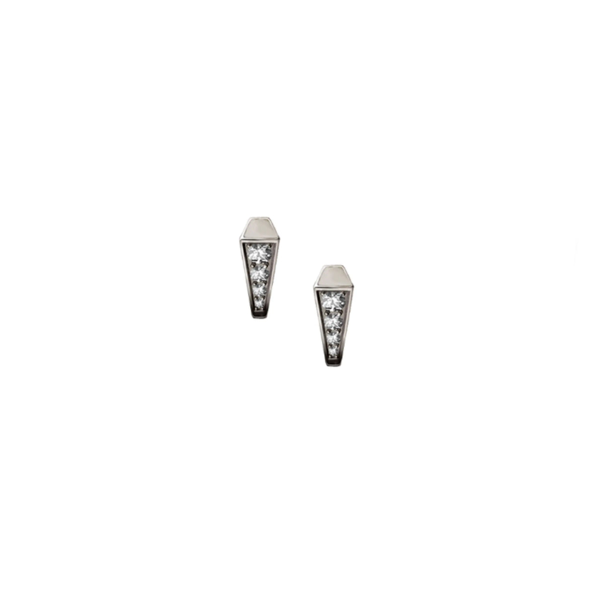 SPIKE ONE FULL PAVE DIAMOND HUGGIES, WHITE GOLD ORLOV