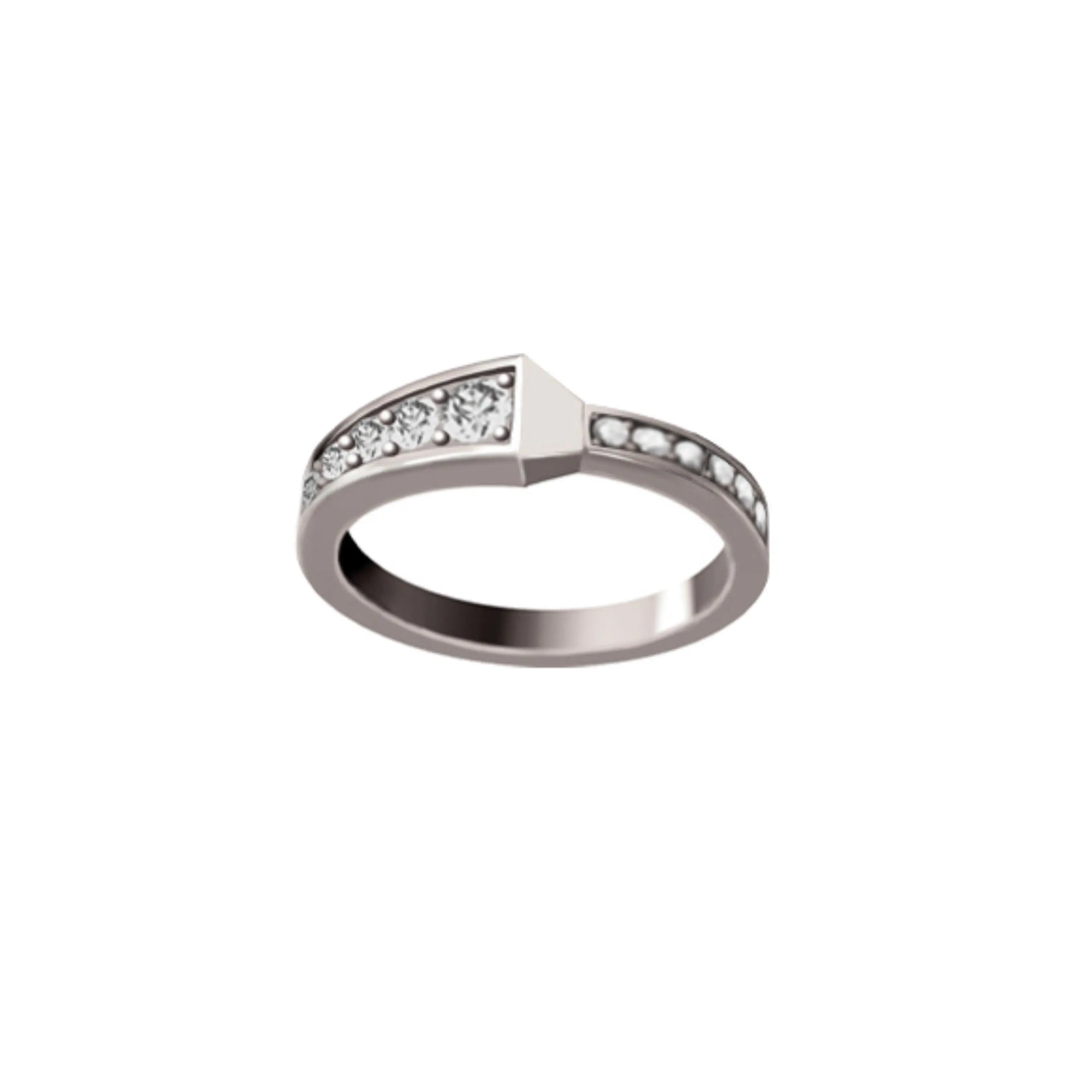 SPIKE ONE FULL PAVE DIAMOND RING, WHITE GOLD ORLOV