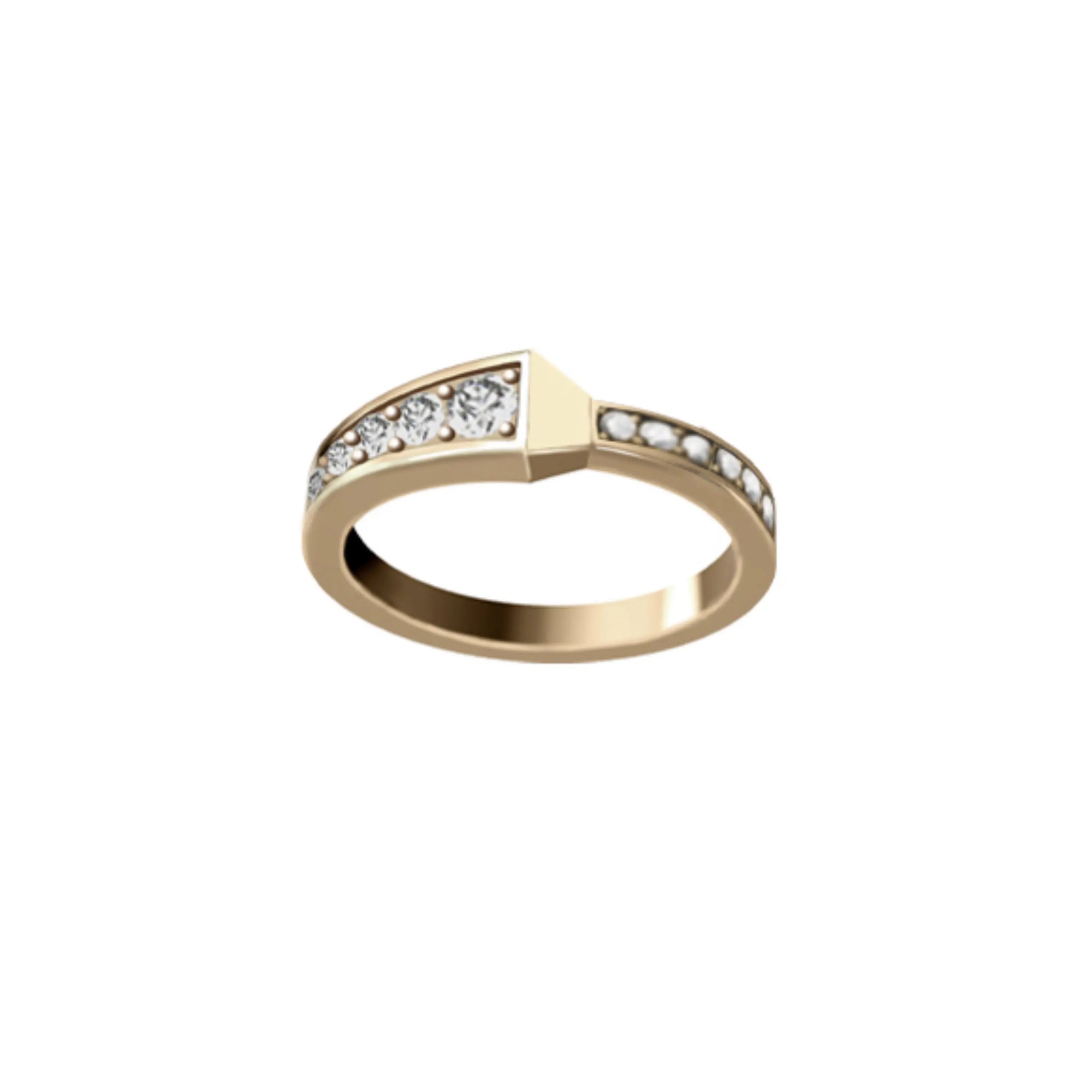 SPIKE ONE FULL PAVE DIAMOND RING, YELLOW GOLD ORLOV