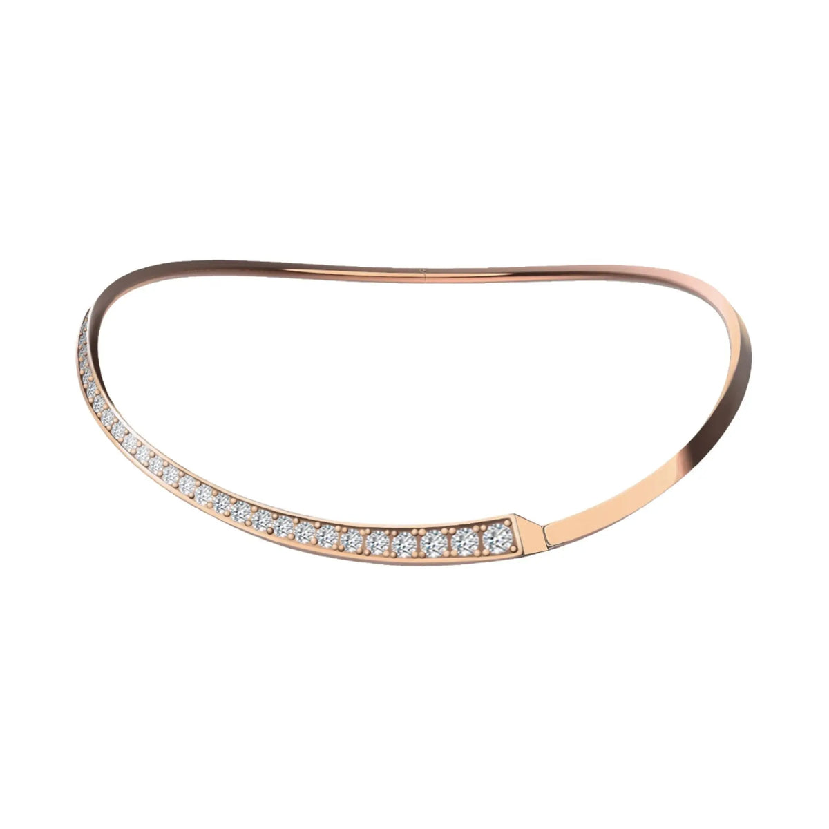 SPIKE ONE HALF SET DIAMOND CHOKER ROSE GOLD | Necklace | 18K rose gold, choker, crocodream, diamonds, Necklace, one, spike | ORLOV