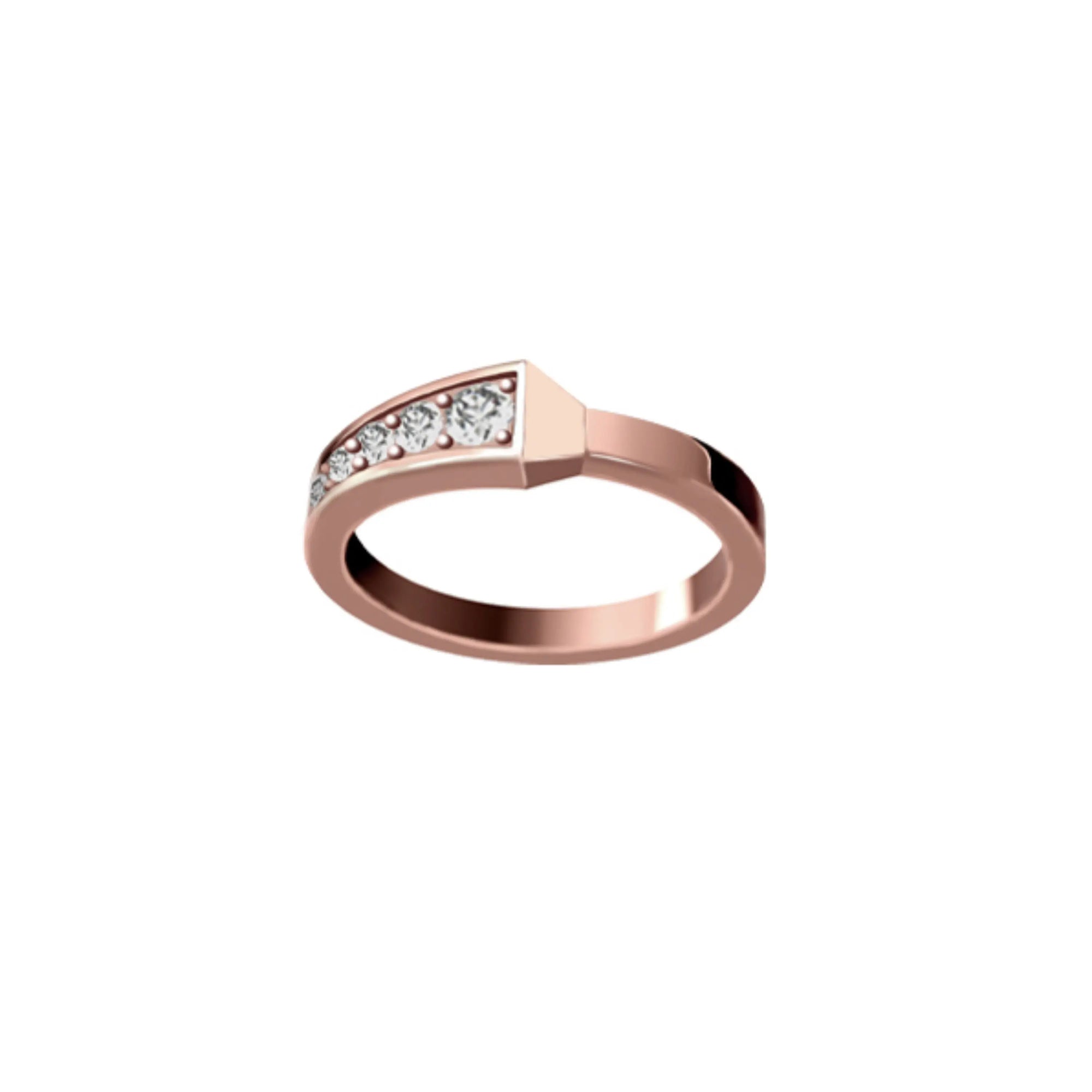 SPIKE ONE HALF DIAMOND SET RING ROSE GOLD | Ring | 18K rose gold, crocodream, diamonds, meta-size-chart-size-guide-rings, one, ring, spike | ORLOV