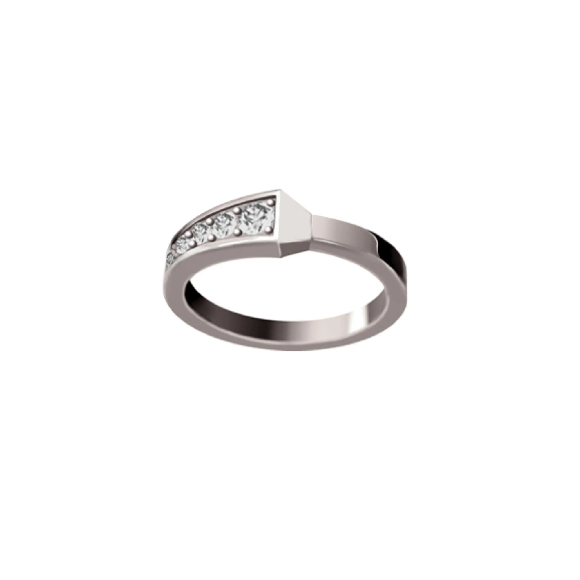 SPIKE ONE HALF DIAMOND SET RING WHITE GOLD | Ring | 18K white gold, crocodream, diamonds, meta-size-chart-size-guide-rings, one, ring, spike | ORLOV