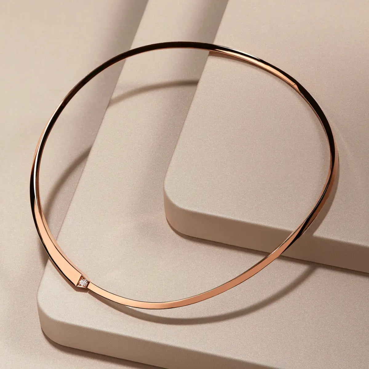 SPIKE ONE LIGHT PAVÉ DIAMOND CHOKER, ROSE GOLD ORLOV