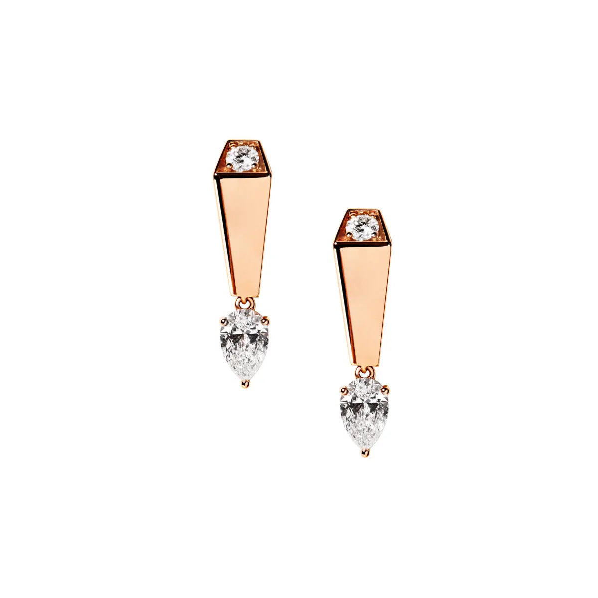 SPIKE ONE LIGHT PAVÉ DIAMOND EARRINGS, ROSE GOLD ORLOV