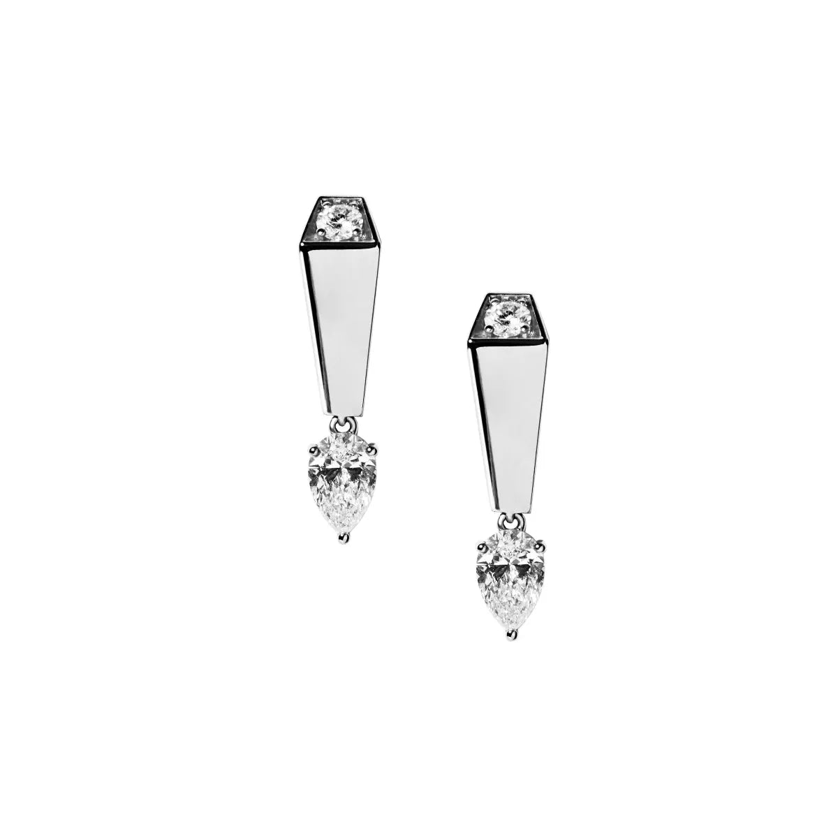 SPIKE ONE LIGHT PAVÉ DIAMOND EARRINGS, WHITE GOLD ORLOV