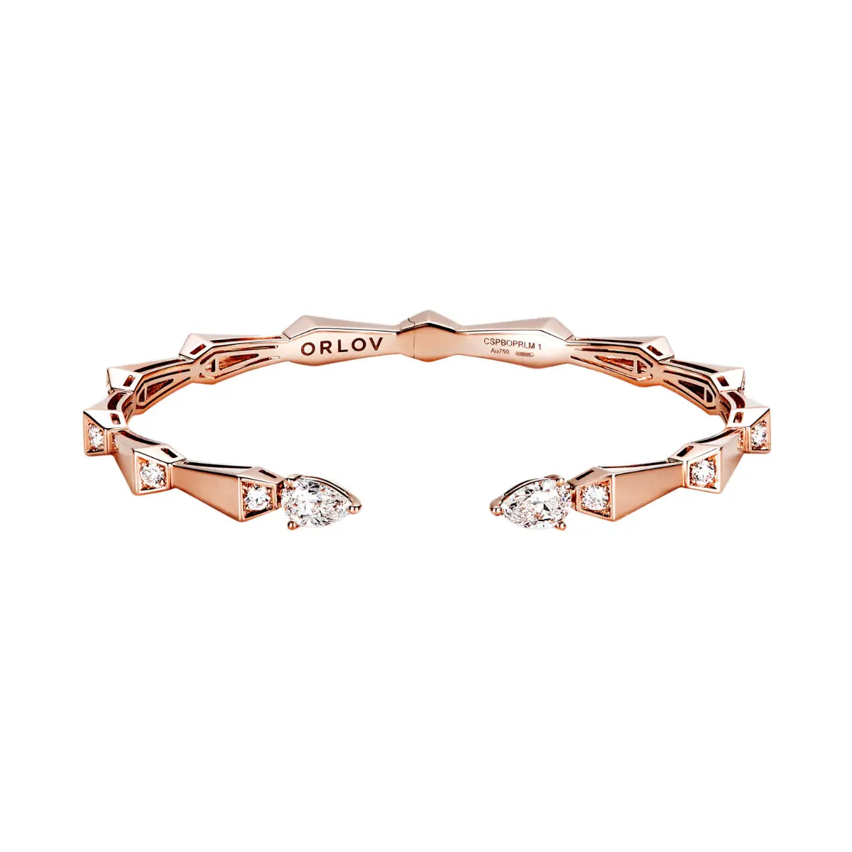 SPIKE OPEN LIGHT PAVÉ DIAMOND BRACELET, ROSE GOLD ORLOV