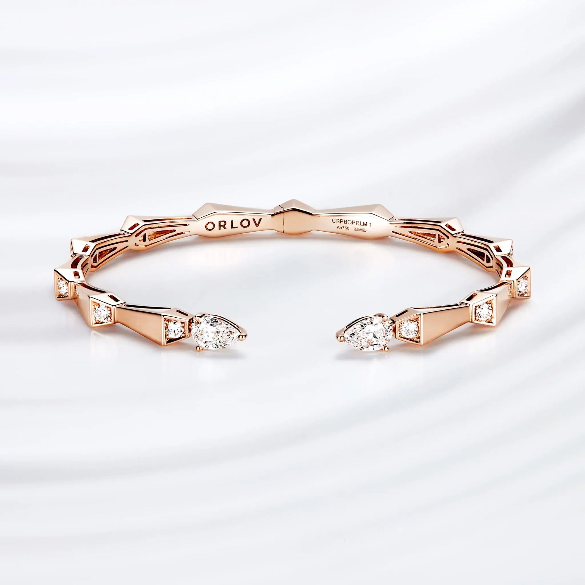 SPIKE OPEN LIGHT PAVÉ DIAMOND BRACELET, ROSE GOLD ORLOV