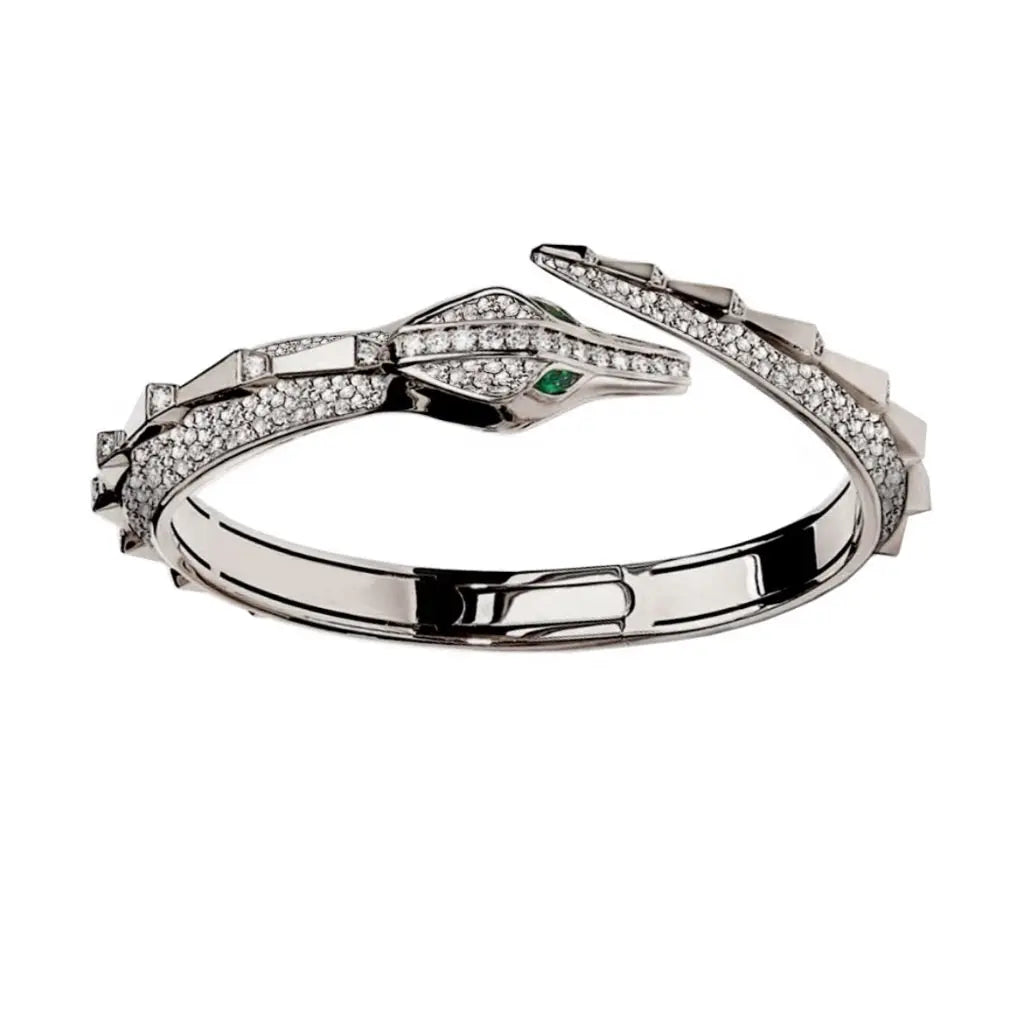 SIGNATURE SPIKE CROCO BRACELET FULL DIAMOND SET WHITE GOLD | Bracelet | 18K white gold, bracelet, croco, crocodile, crocodream, full diamond set, fullset, signature, spike | ORLOV