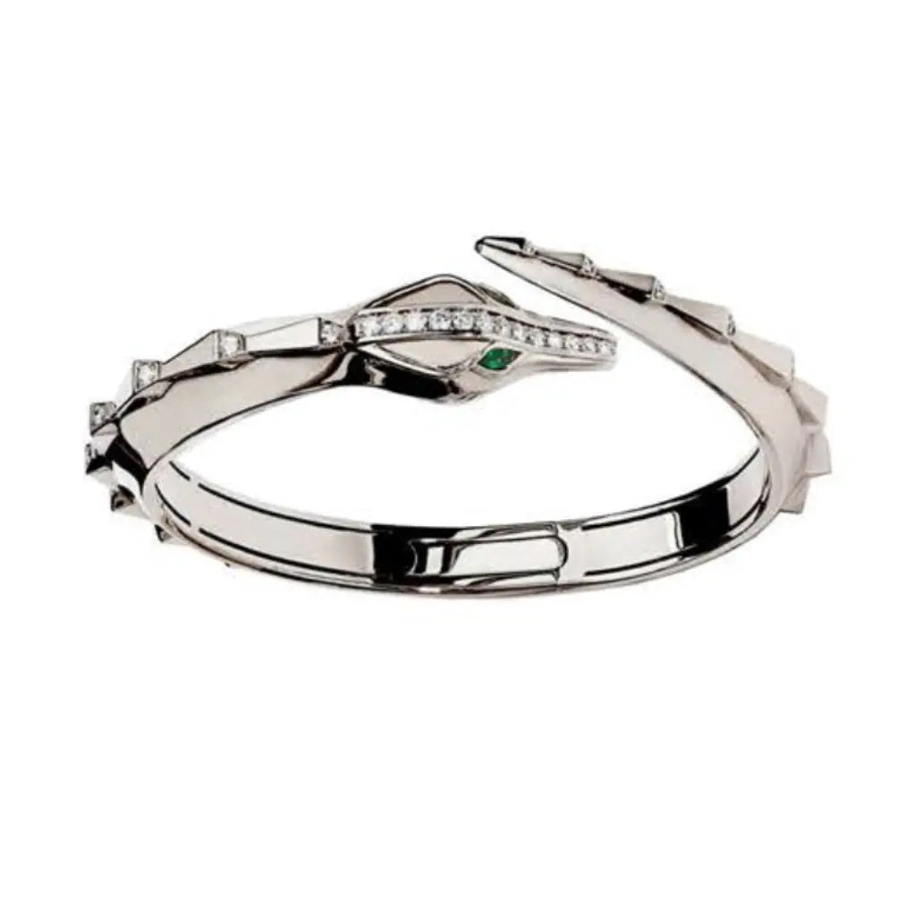 SIGNATURE SPIKE CROCO LIGHT DIAMOND SET BRACELET WHITE GOLD | Bracelet | 18K white gold, bracelet, croco, crocodile, crocodream, light diamond set, signature, spike | ORLOV