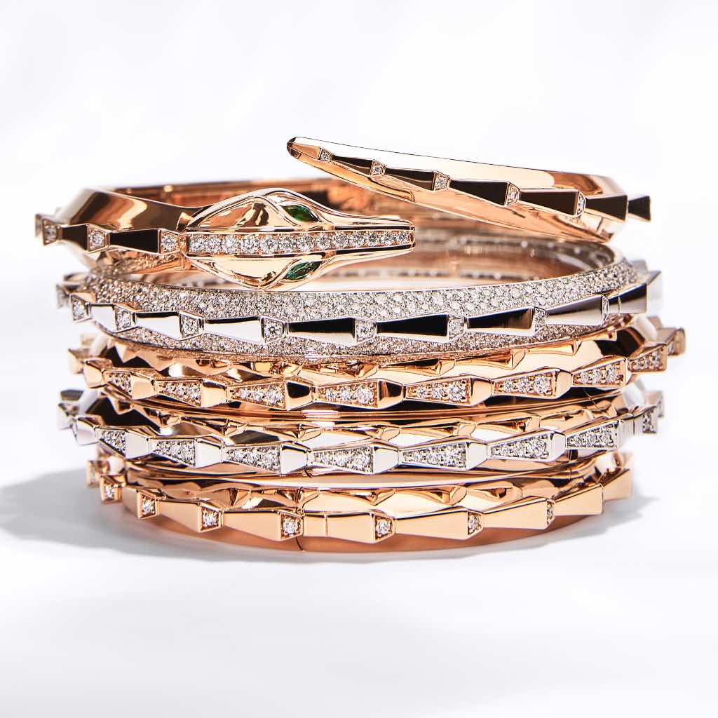 SPIKE SIGNATURE FULL PAVE DIAMOND BRACELET, ROSE GOLD ORLOV