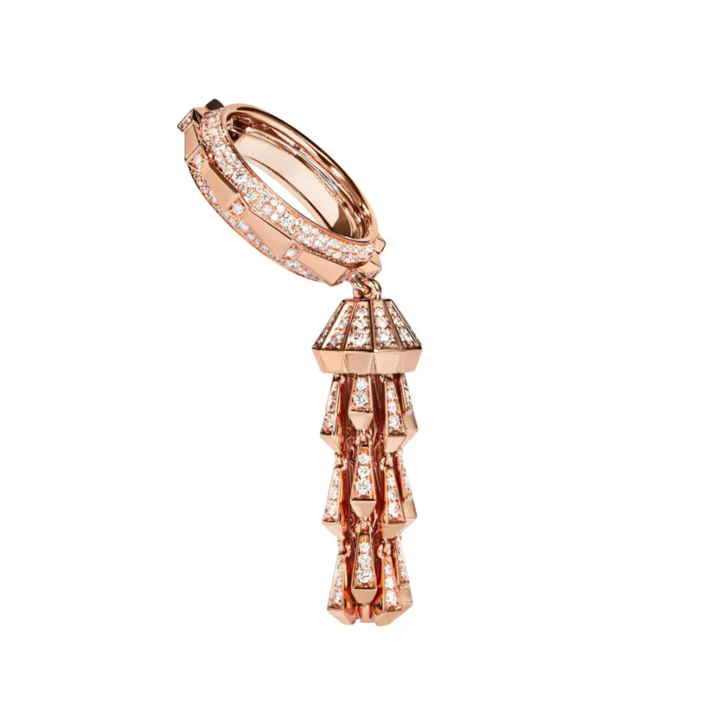 SPIKE TASSEL FULL PAVE DIAMOND RING, ROSE GOLD ORLOV