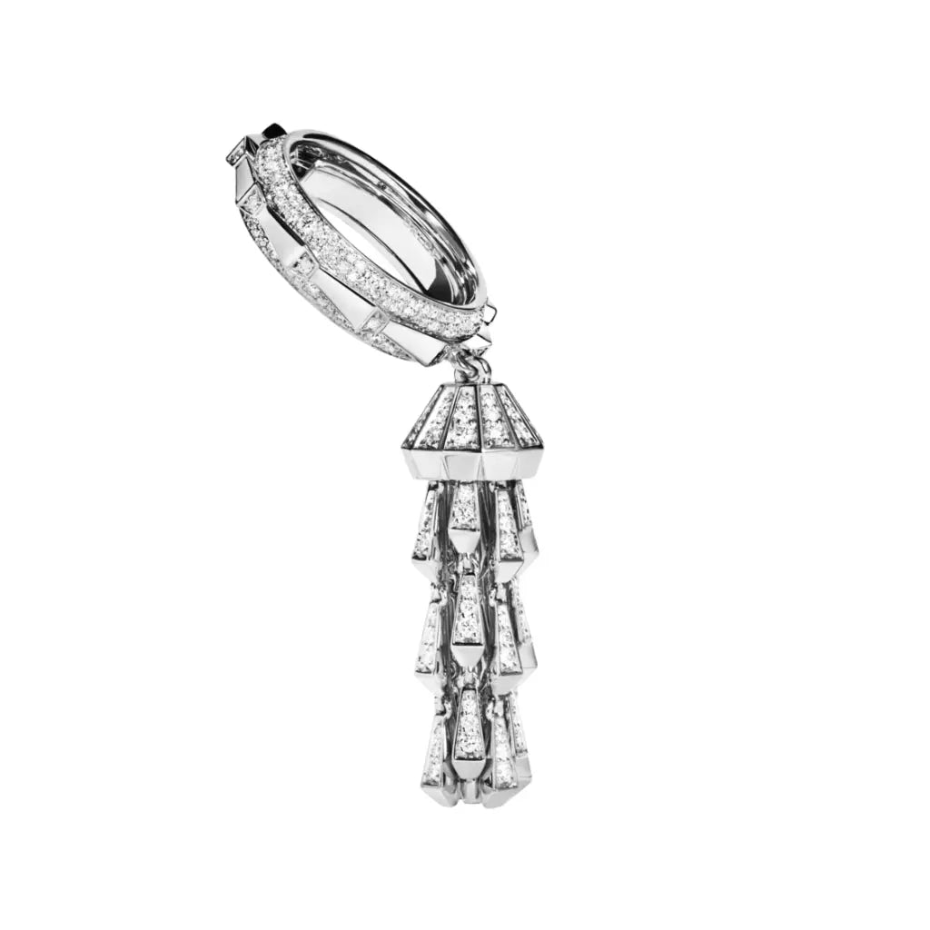 SPIKE TASSEL FULL PAVE DIAMOND RING, WHITE GOLD ORLOV