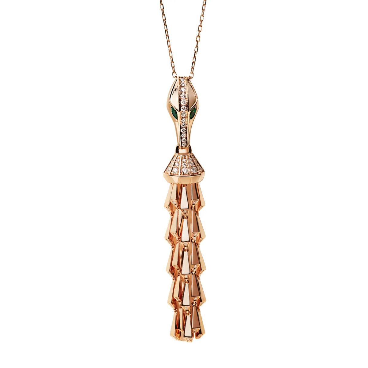 SPIKE TASSEL LIGHT PAVÉ DIAMOND PENDANT, ROSE GOLD ORLOV