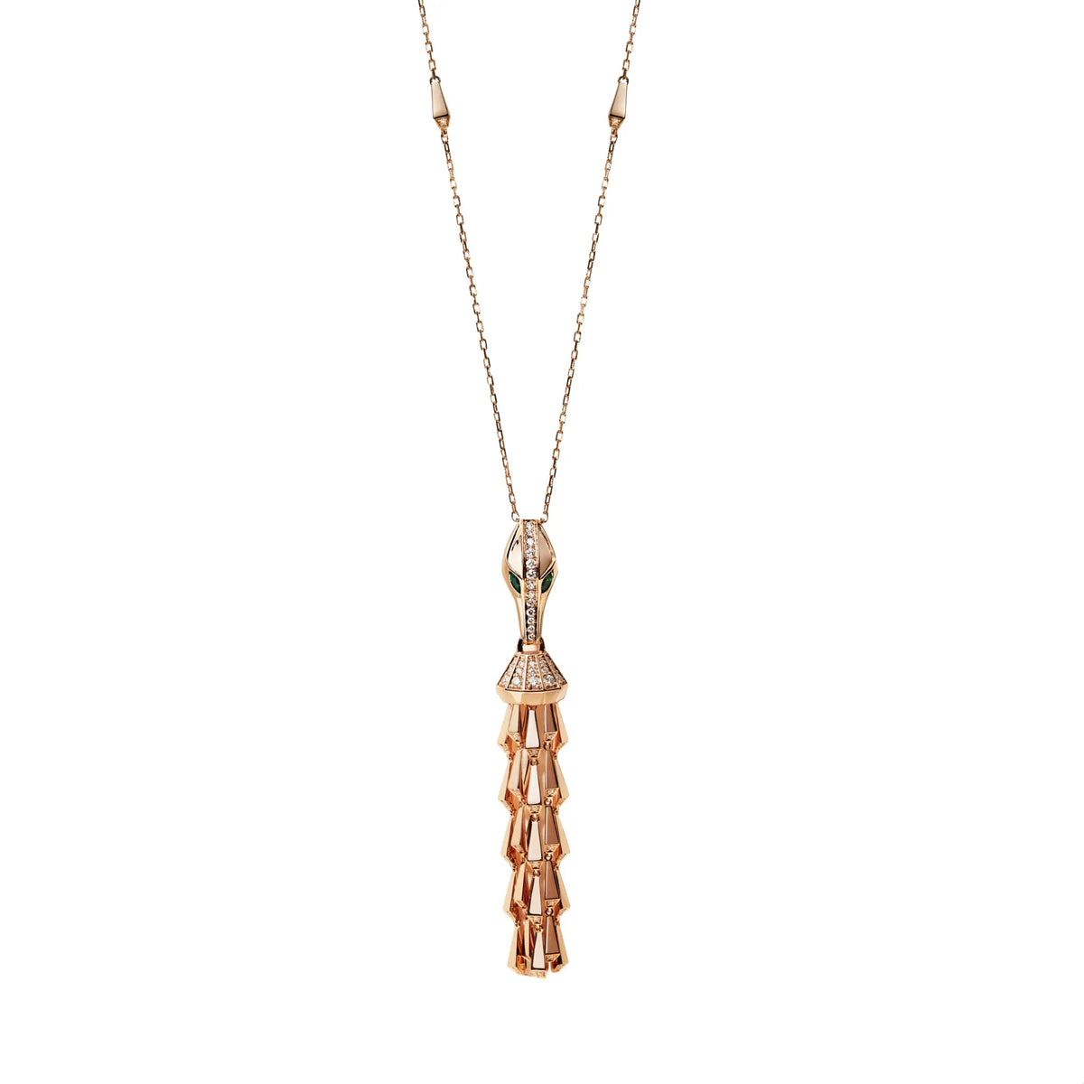 SPIKE TASSEL LIGHT PAVÉ DIAMOND PENDANT, ROSE GOLD ORLOV