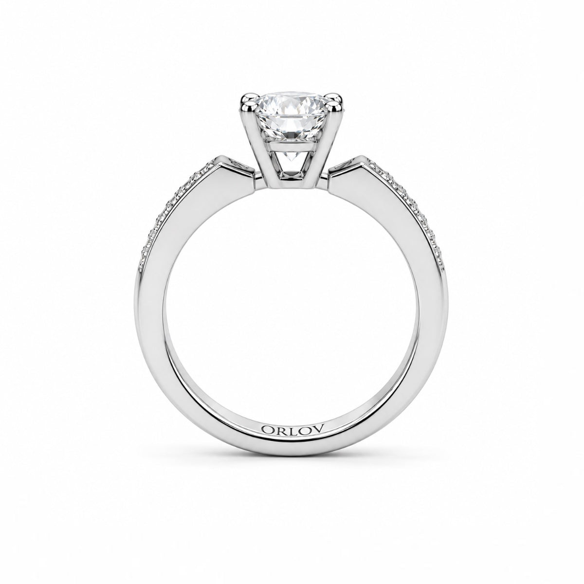 SPIKE SOLITAIRE RING PAVED WITH A 1 CARAT BRILLIANT CUT DIAMOND