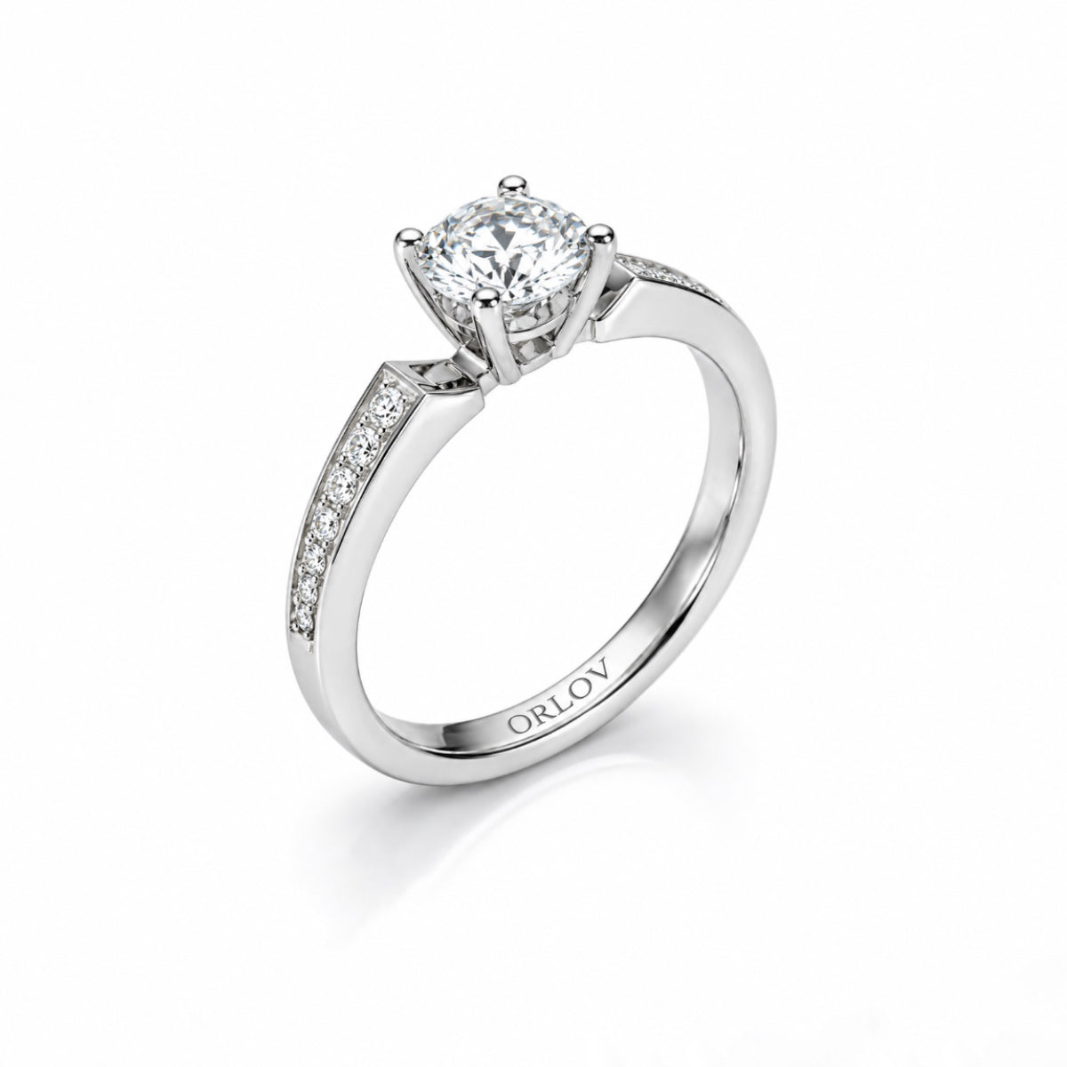 SPIKE SOLITAIRE RING PAVED WITH A 1 CARAT BRILLIANT CUT DIAMOND