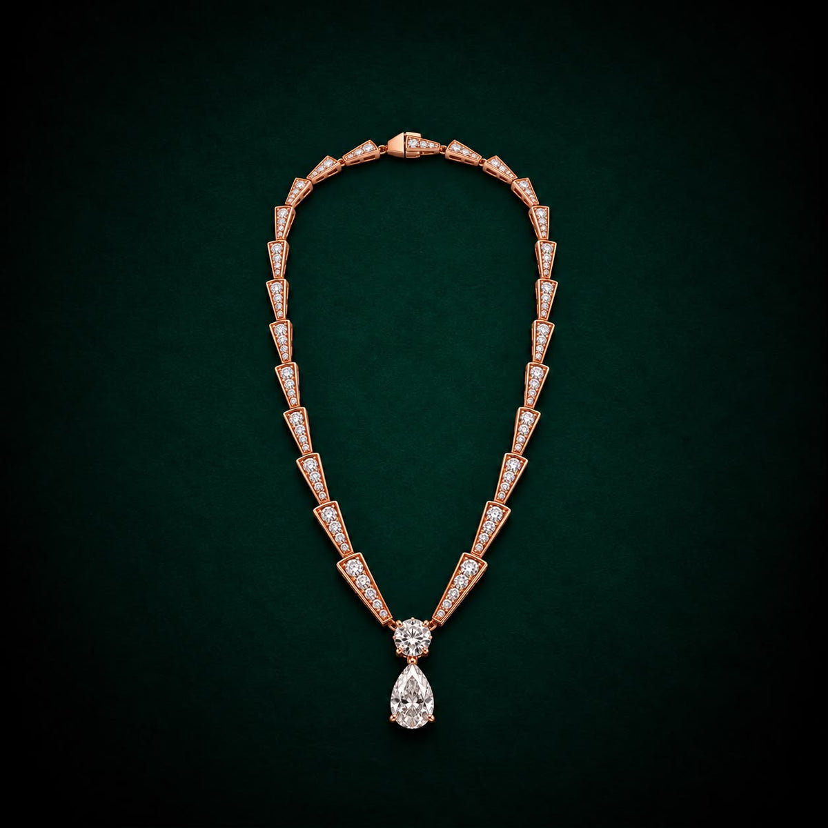 SPIKE FULL SET DIAMOND CHAIN, ROSE GOLD