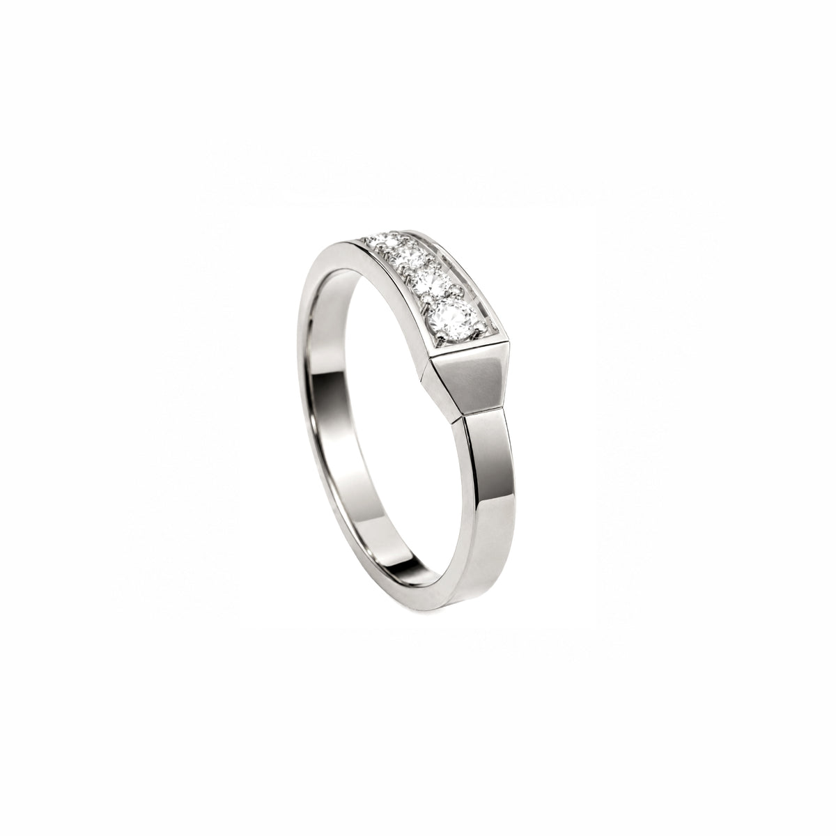 SPIKE ONE HALF PAVÉ DIAMOND RING, WHITE GOLD