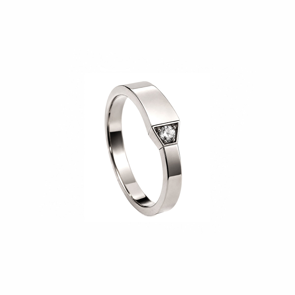 SPIKE ONE LIGHT PAVÉ DIAMOND RING, WHITE GOLD
