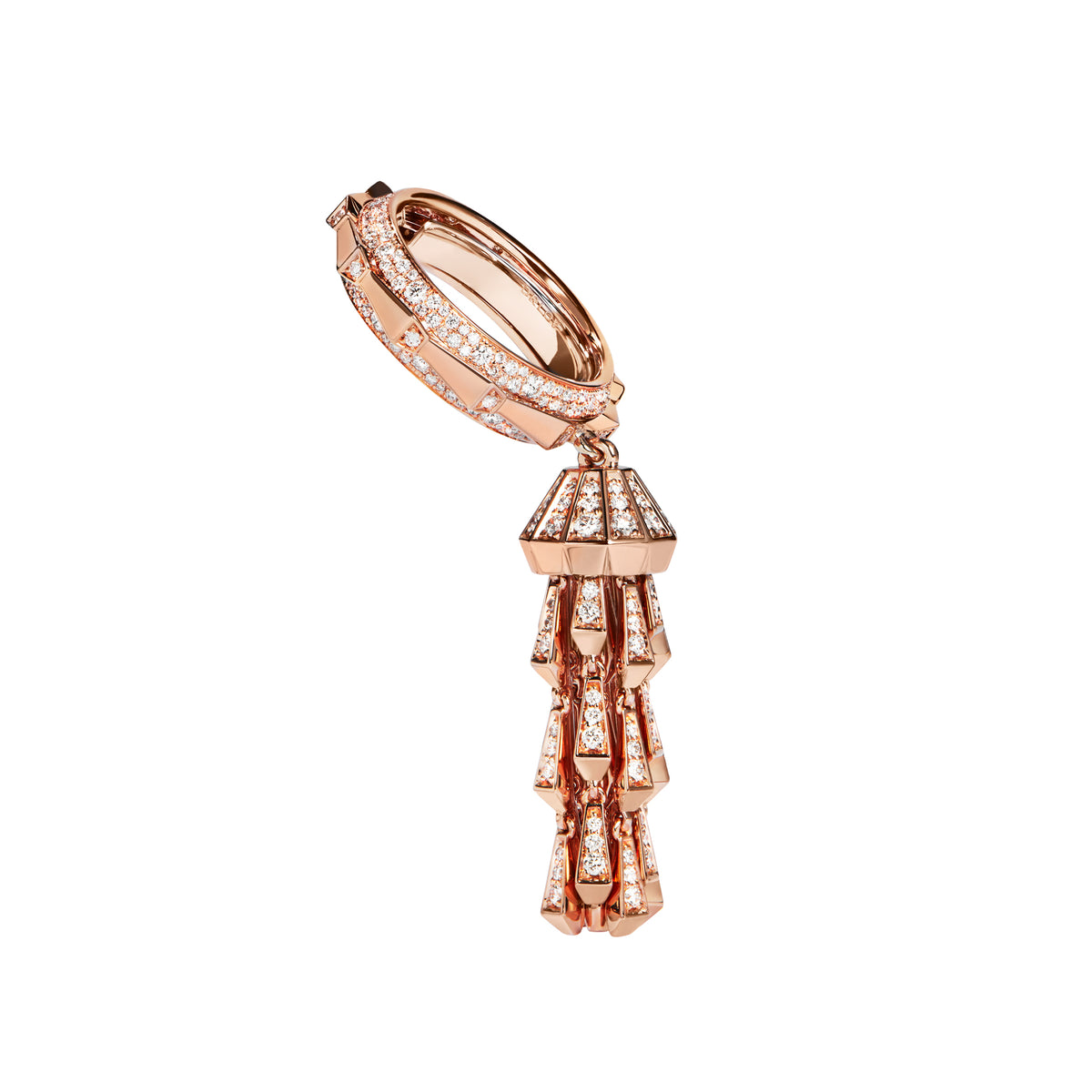 SPIKE TASSEL FULL PAVE DIAMOND RING, ROSE GOLD