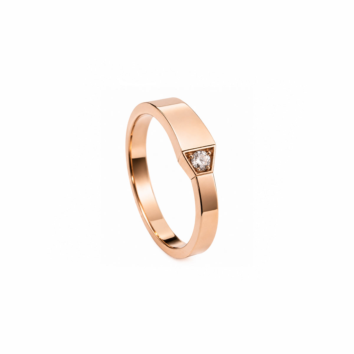 SPIKE ONE LIGHT PAVÉ DIAMOND RING, ROSE GOLD