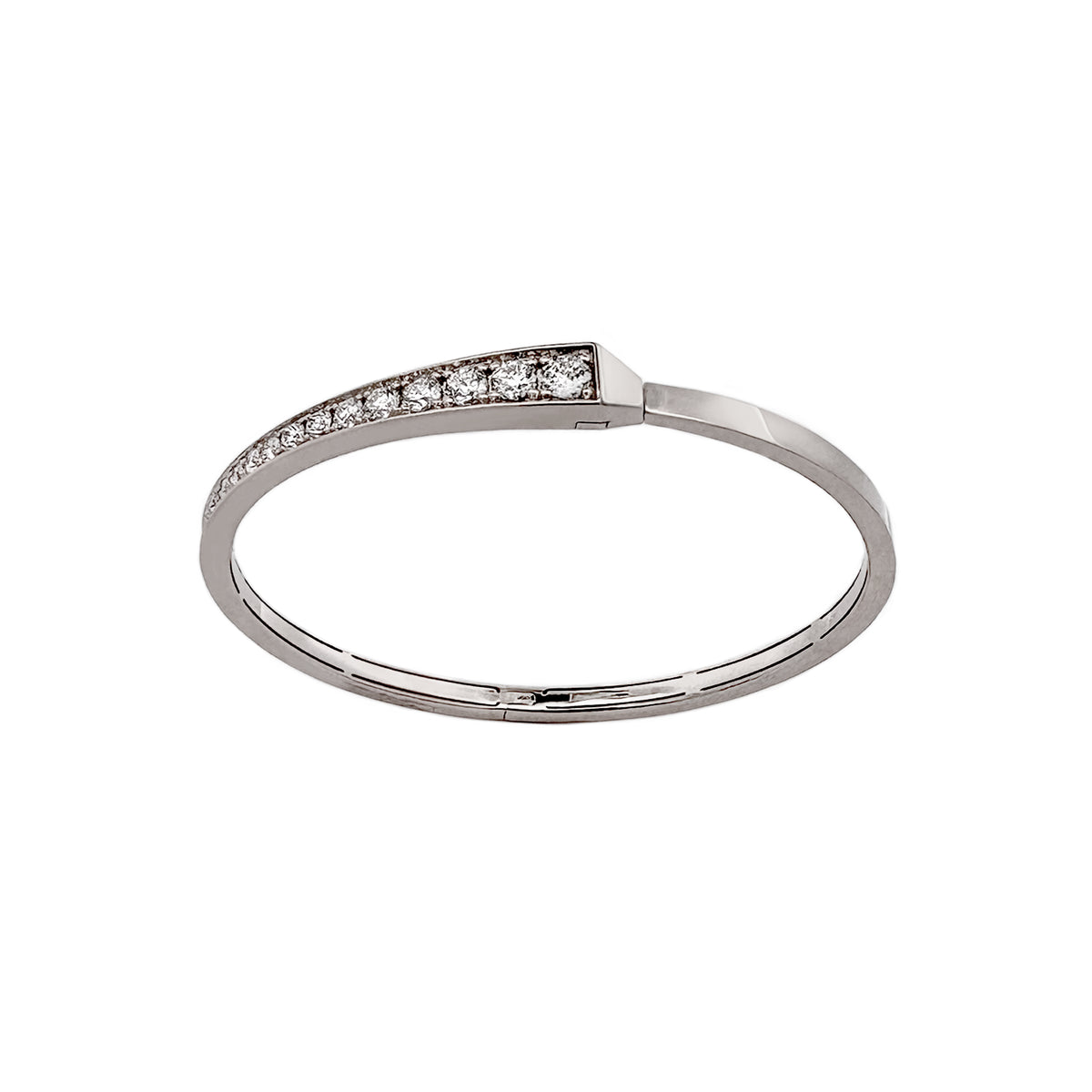 SPIKE ONE HALF PAVÉ DIAMOND BRACELET, WHITE GOLD