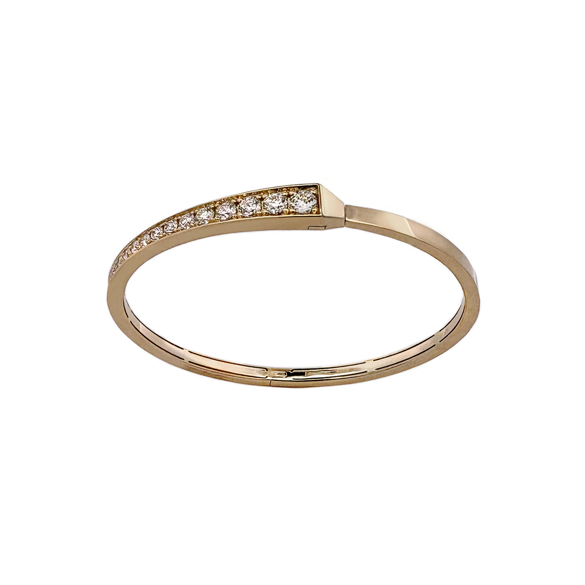 SPIKE ONE HALF PAVÉ DIAMOND BRACELET, YELLOW GOLD